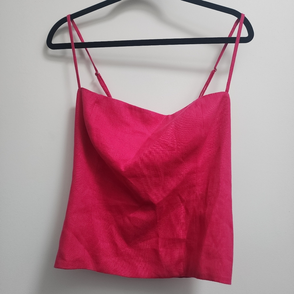 Reformation spaghetti strap linen top size 12